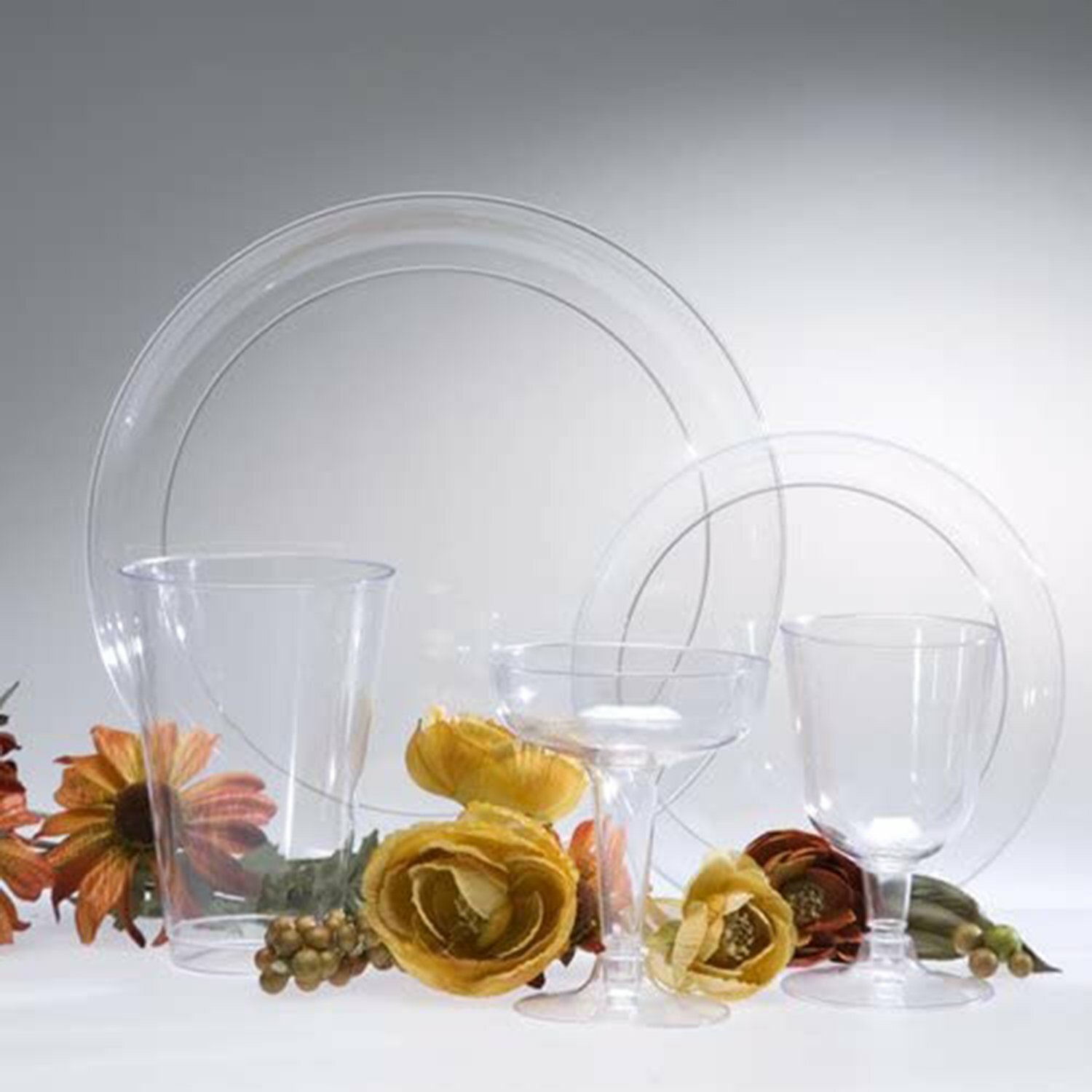 Buffet Heavyweight Plastic Plate Clear 6 Inch Clear Dinner Plates Pack of 40-400