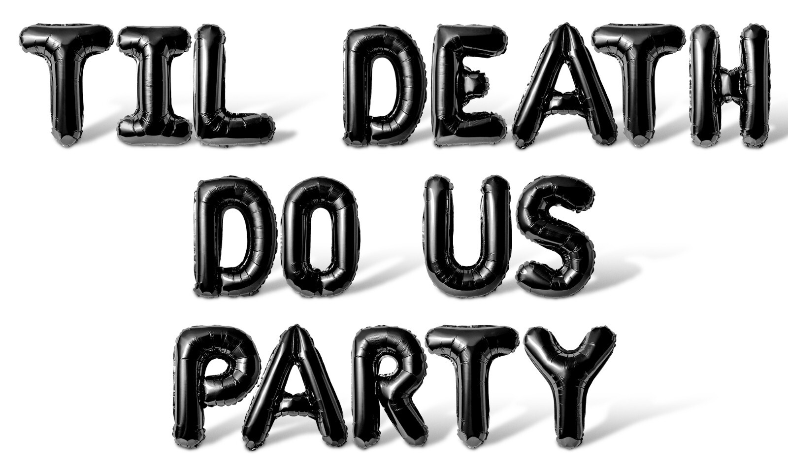 TIL DEATH DO US PARTY Letter Balloon Banner – Halloween Party Supply Decorations
