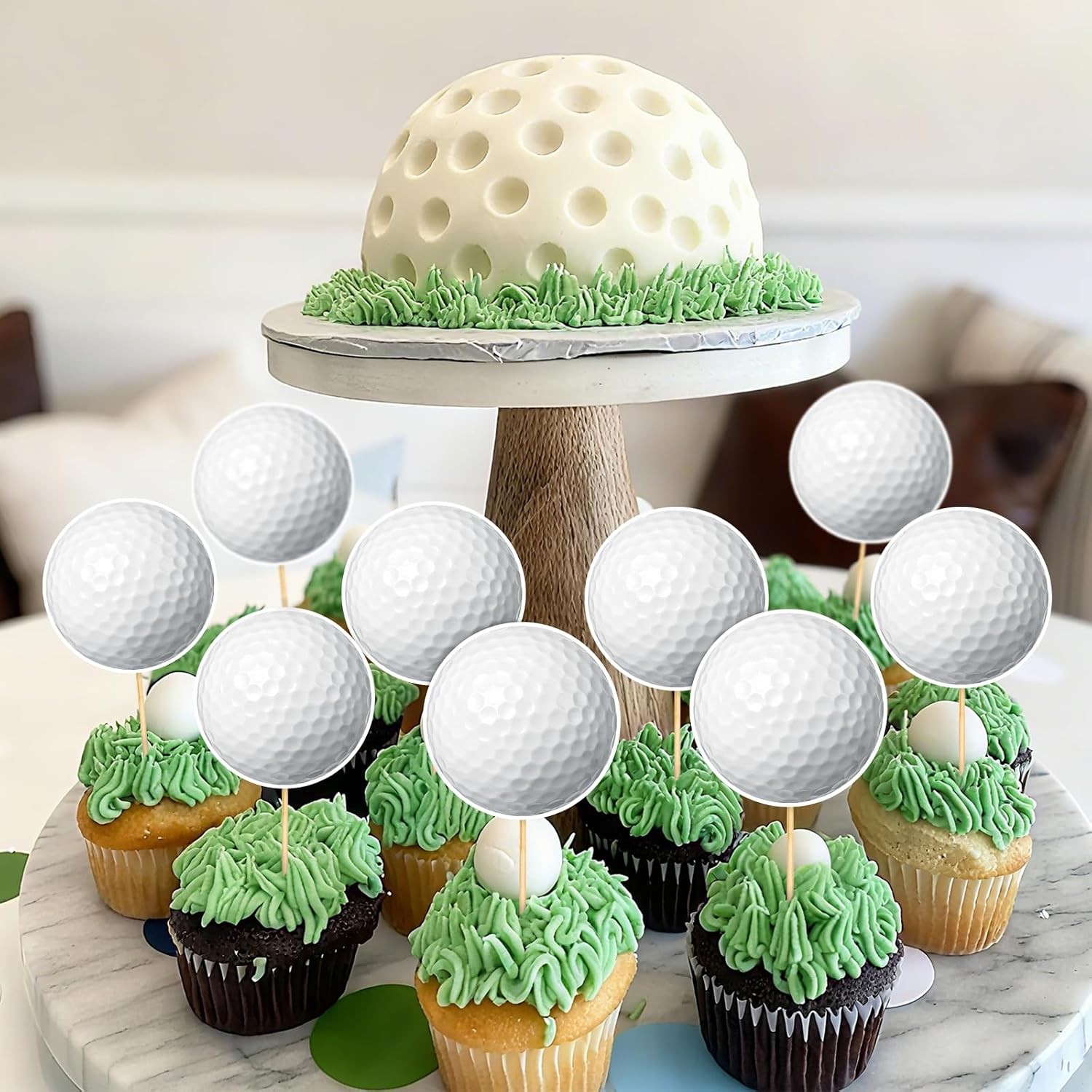 40 Pcs Golf Cupcake Toppers, Sports Birthday Party Decorations for Boys