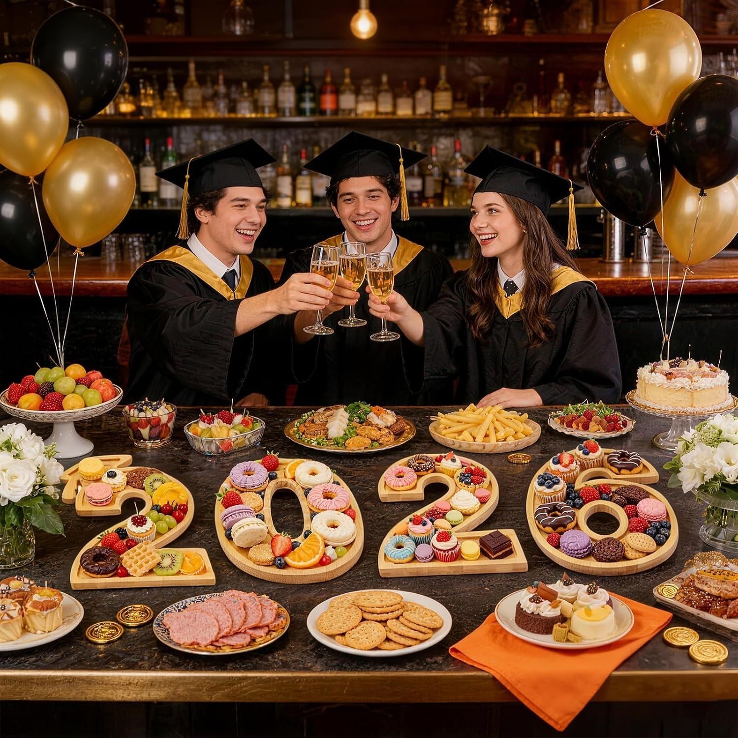 Graduation Number Charcuterie Boards Food Tray Plate Decorations for Parties