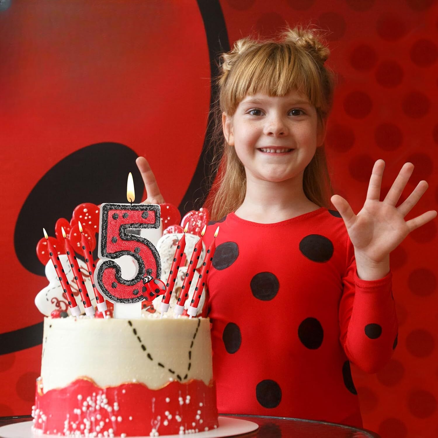 #5 Ladybug Birthday Cake Candle Number Candles Birthday Decorations