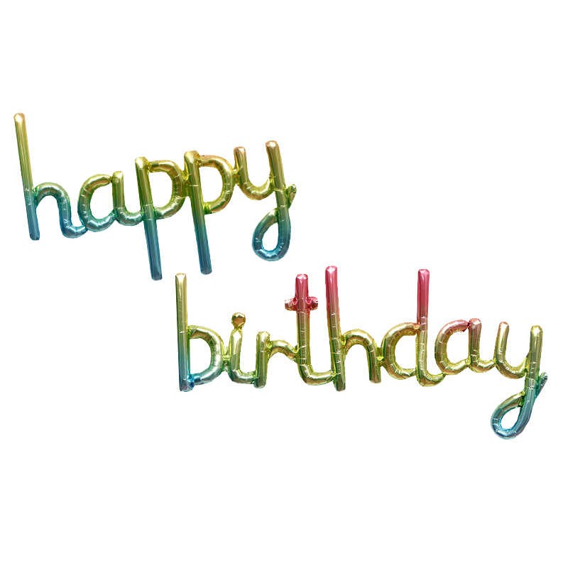 Happy Birthday Balloon Banner Bunting Letter Self Inflating Decor Party 13 Color