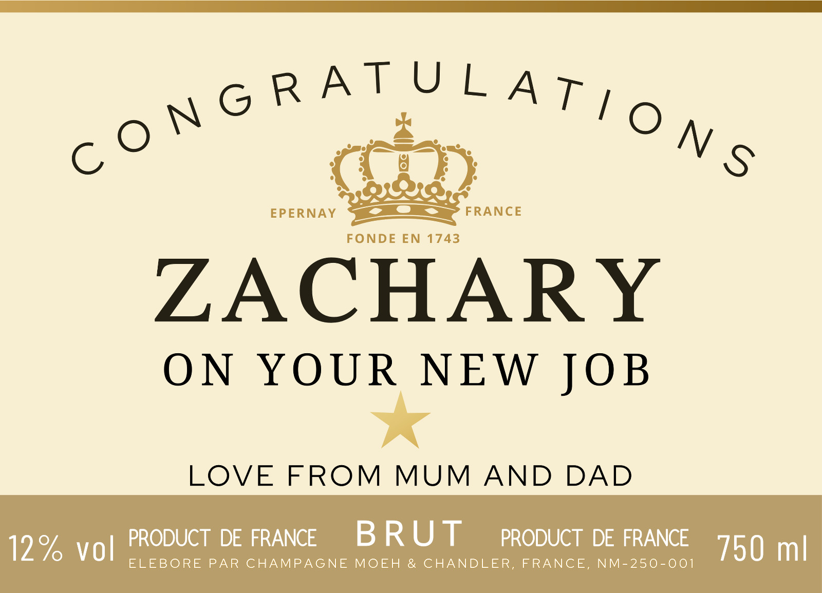 Personalised Champagne Bottle Label Sticker Any Occasion Wedding Birthday Gift