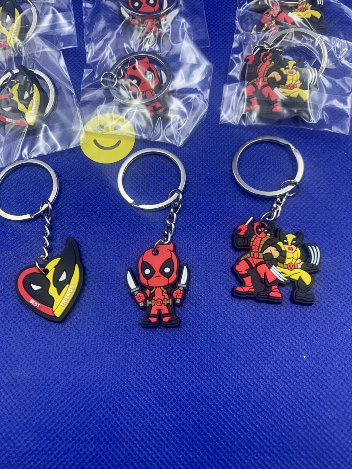 🔥12x Deadpool & Wolverine Party Keychains Kid Birthday Party Goods Superhero