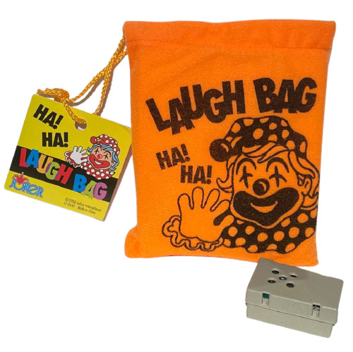 1 LAUGH BAG Laughing Sound Toy Prank Joke Gift Funny HA Box Clown Squeeze Trick