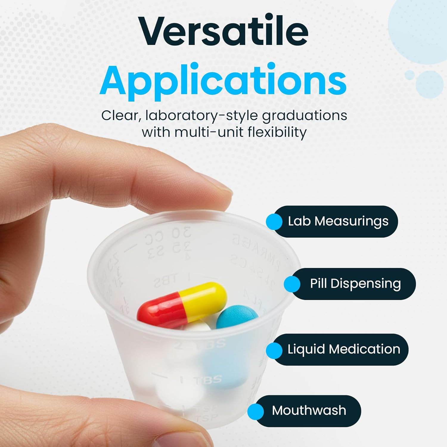 [1000 Count – 1 Oz.] Disposable Graduated Plastic Medicine Cups – for Mixed Pil