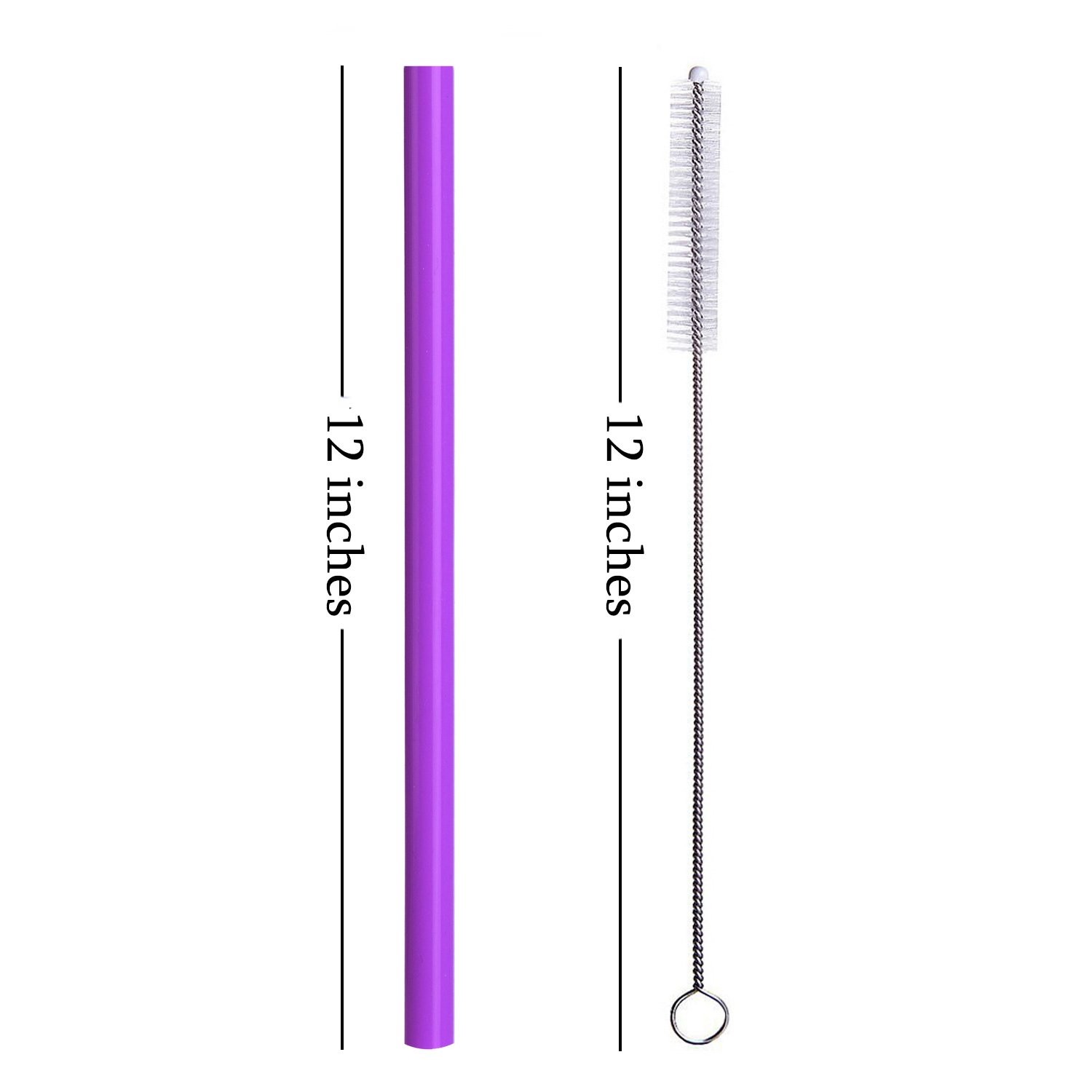 ALINK Reusable Silicone Smoothie Straws, 11 mm Wide, Homochromy – Straight