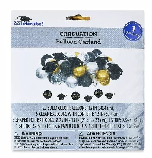 Way To Celebrate! Black, Gold & White Balloons 51 Piece Garland Kit All Occasion