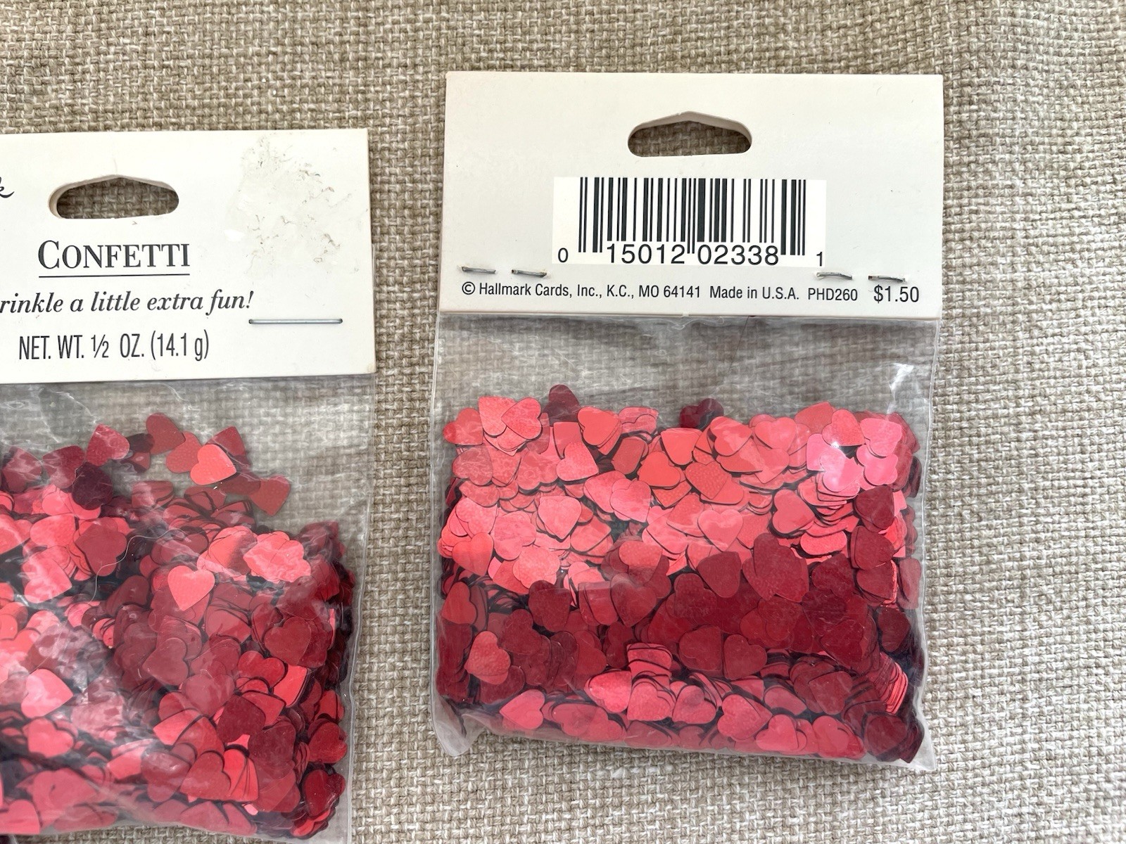 Hallmark Brand, Brand New, Red Sparkle Hearts Metallic Confetti 1 1/2 oz’s