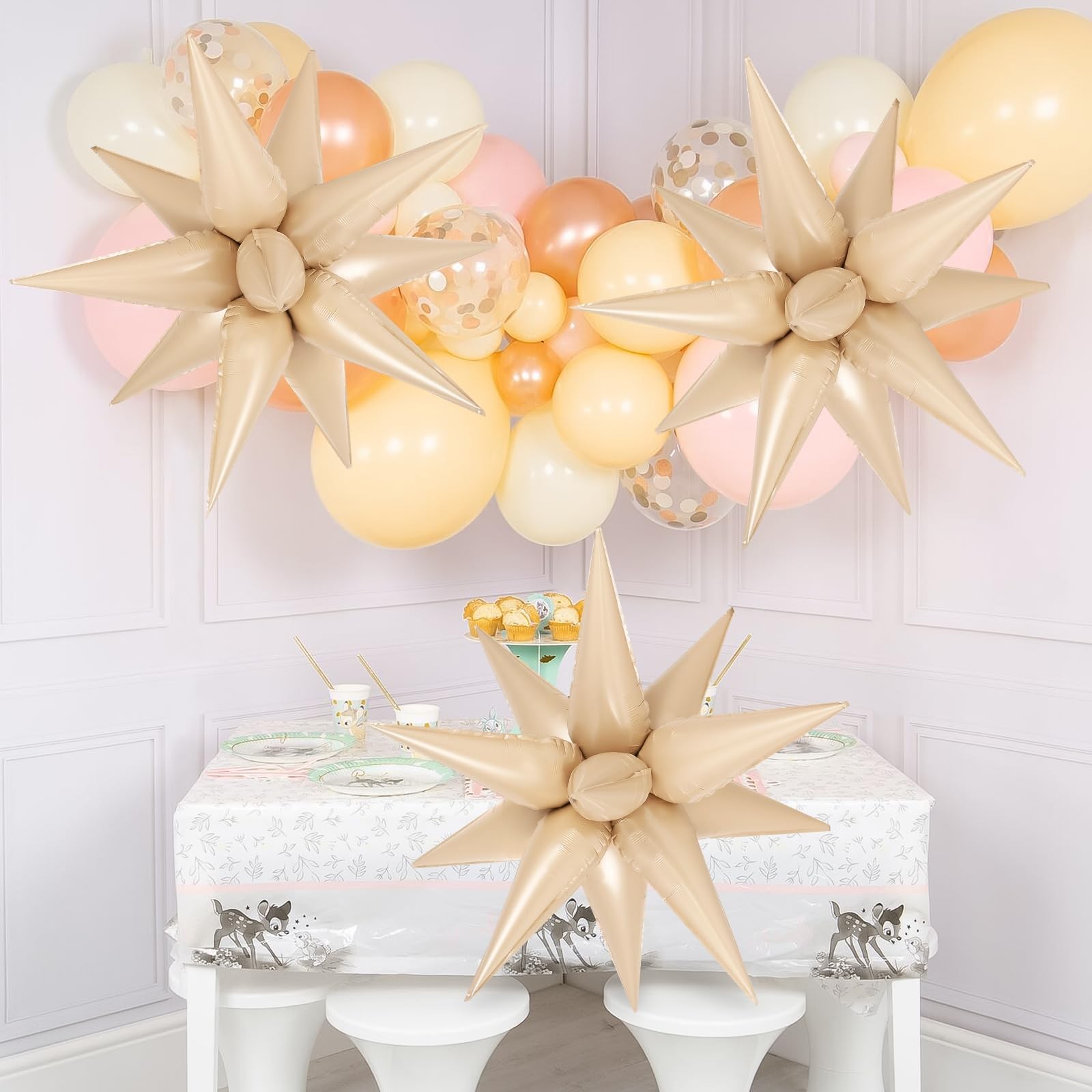 72 Pcs Star Balloons Foil Explosion Balloons Magic 12 Point Star Cone Balloon…