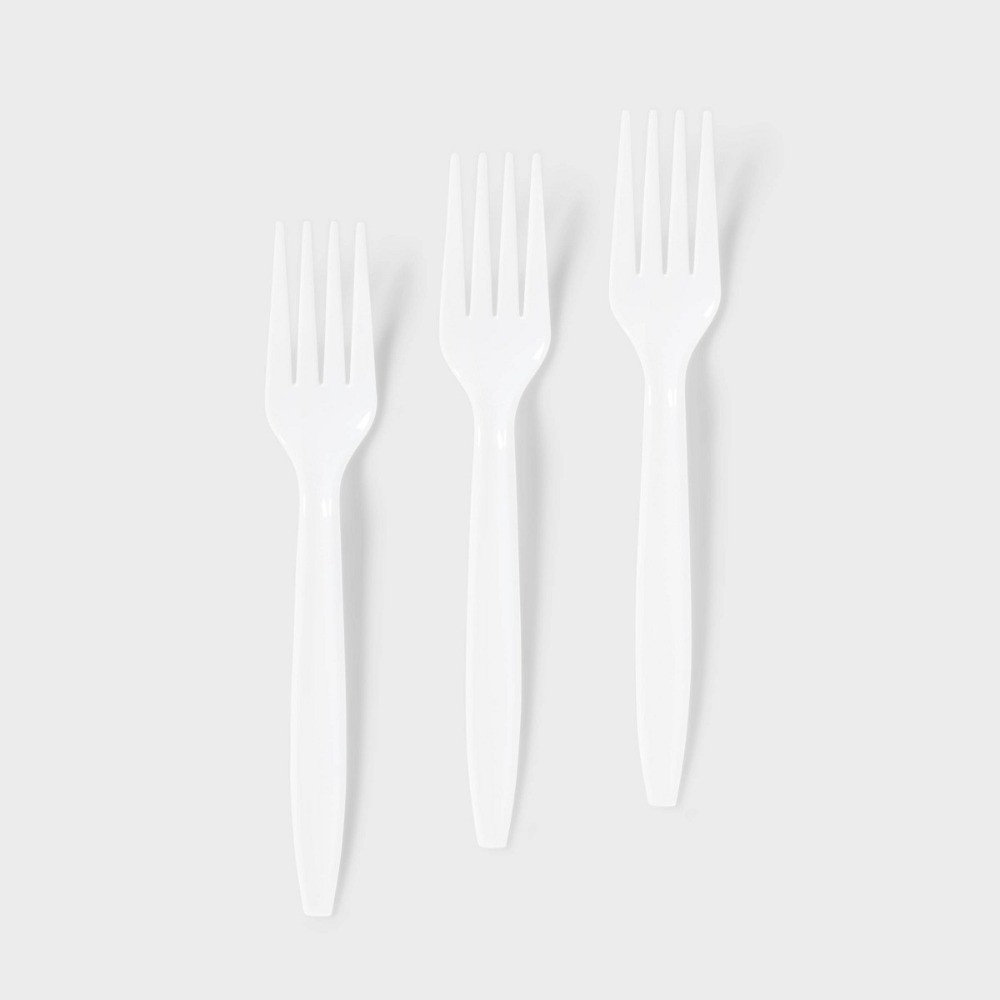 Plastic Forks – 48ct : Disposable Flatware, Solid Pattern, 6.25″ Length