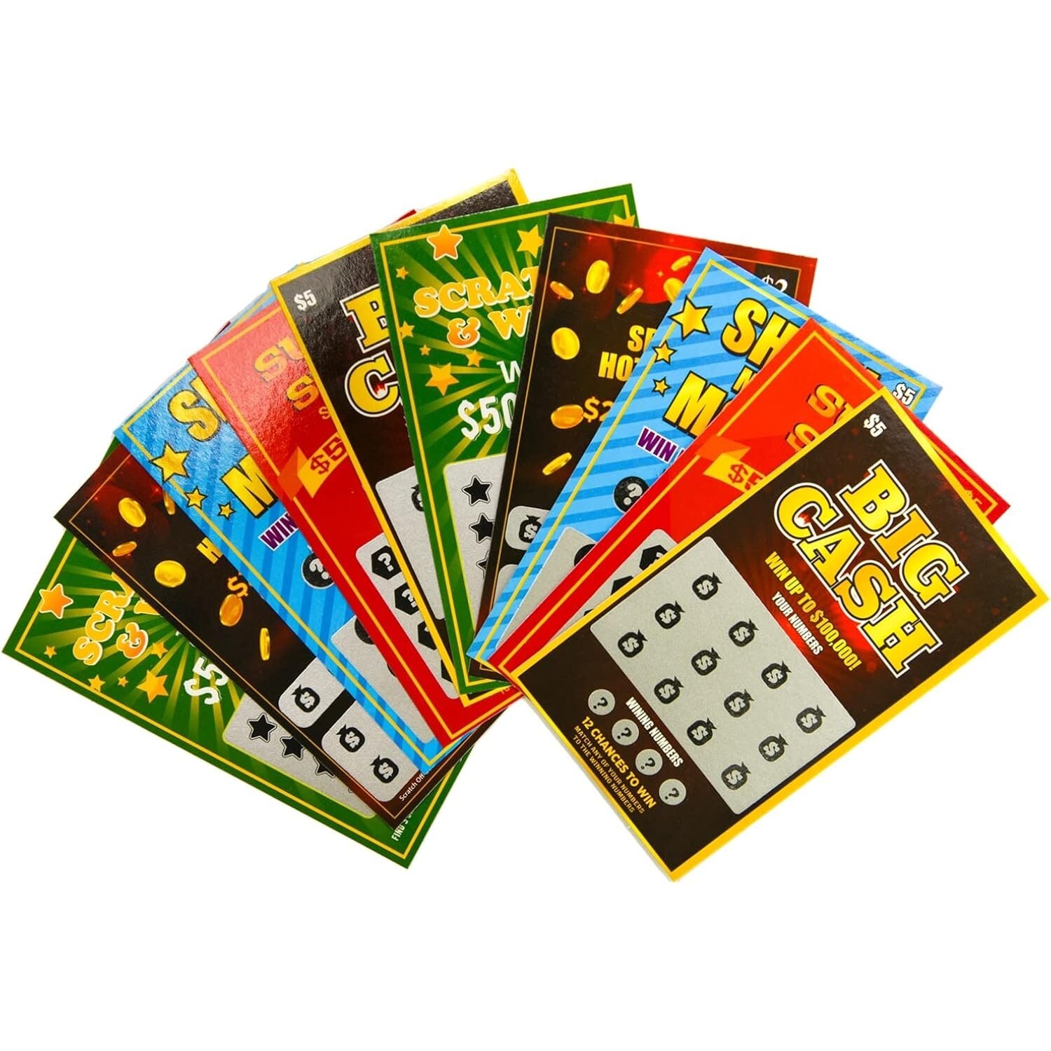 10 Fake Lottery Tickets Prank Winning $500K $200K $100K Scratch Off Cards