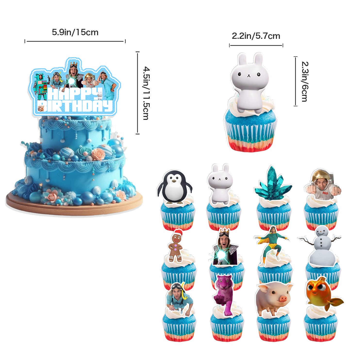 Danny Go Party Supplies Birthday Decoration Set Balloons Backdrop Cake Toppers