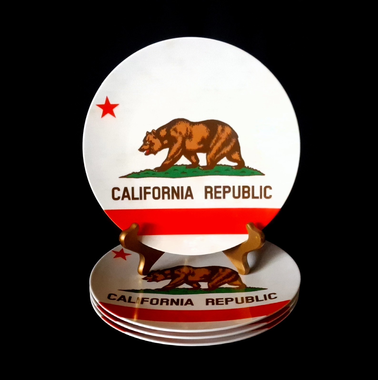 CALIFORNIA REPUBLIC Melamine Lunch Salad Plates 8.75″ Bed Bath Beyond (Set of 4)