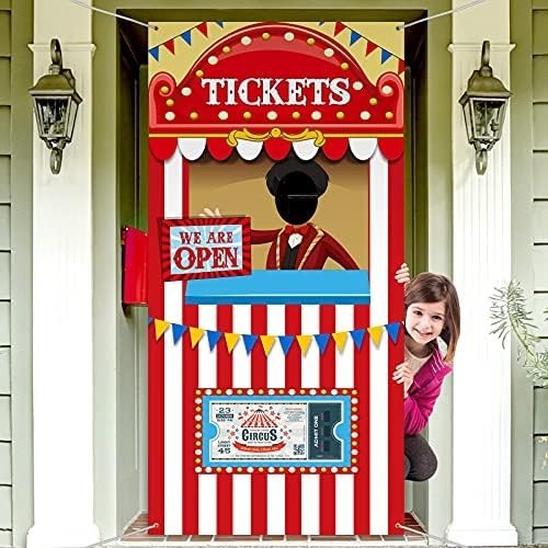 Carnival Circus Theme Party Decorations, Photo Door Banner Ticket Booth Polyeste