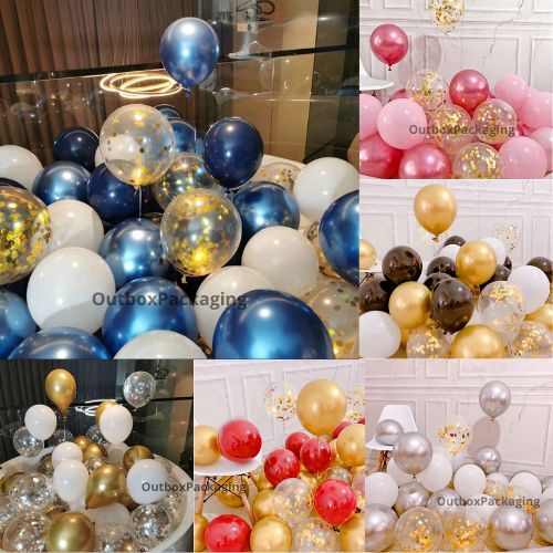 10-50 CHROME BALLOONS METALLIC LATEX PEARL 10″ AirHelium Wedding Birthday Party