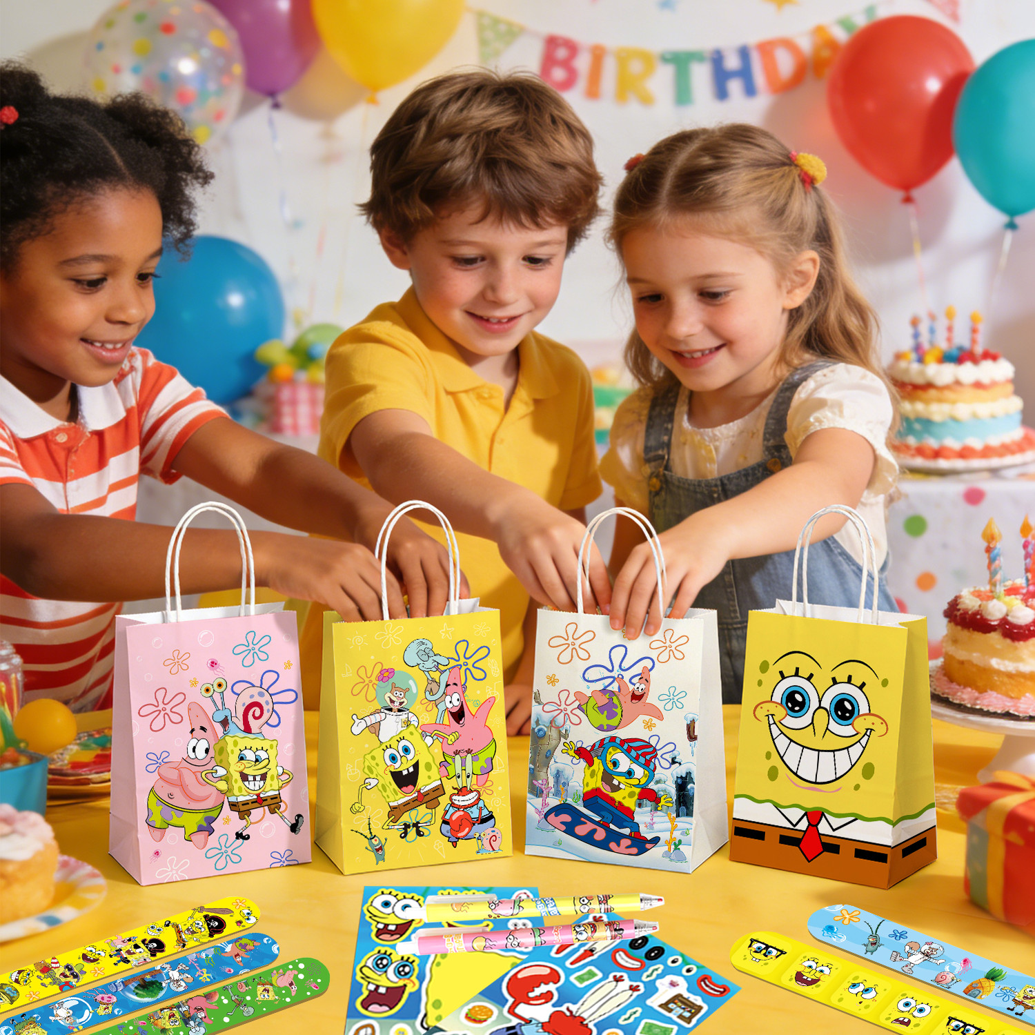SpongeBob Party Favor SpongeBob Party Supplies Goodie Bags Pens Notebooks Slap