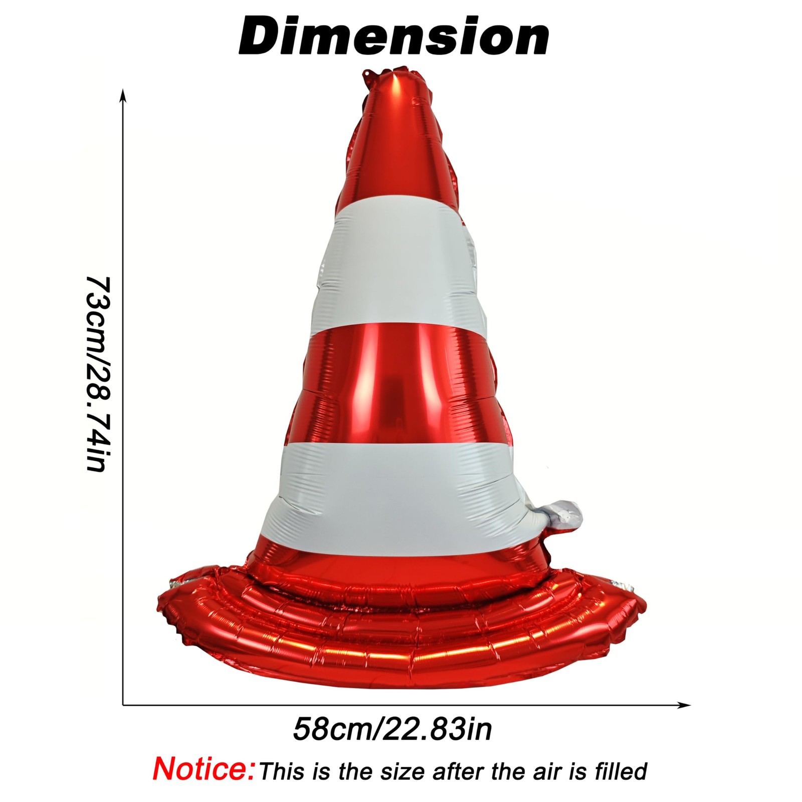 2PCS Self standing Racing Traffic Cones Foil Balloon car balloons for birthda…