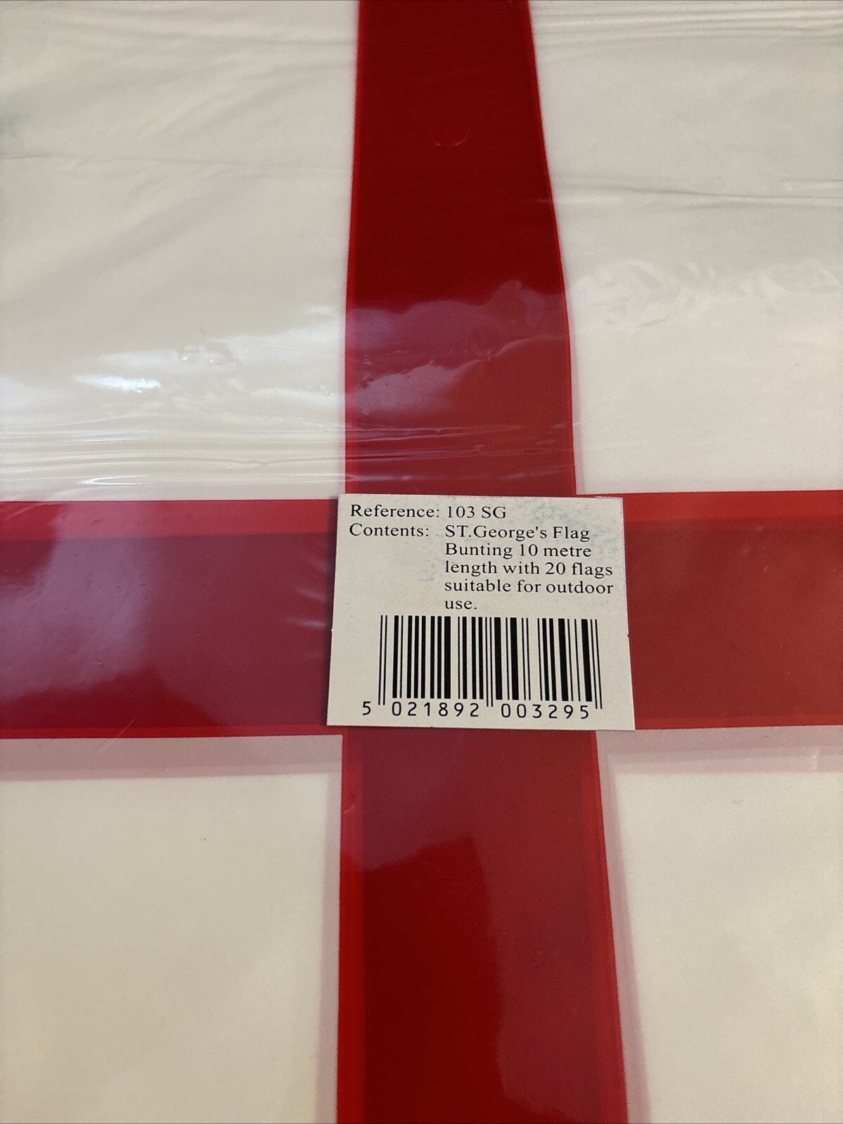 St George Flag – 2 x Packs of Bunting 10 m 20 Flags