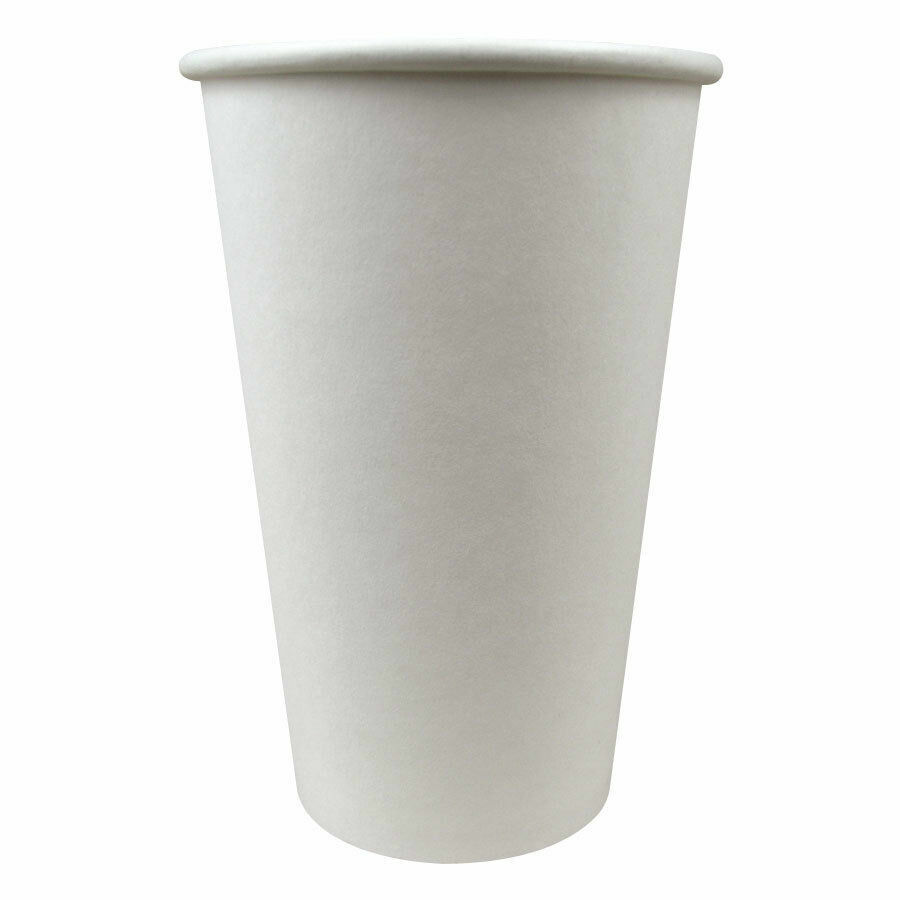 Hot Paper Cup White Supply for Coffee, Soda, Drinks 20 oz / Lid 12-24 oz