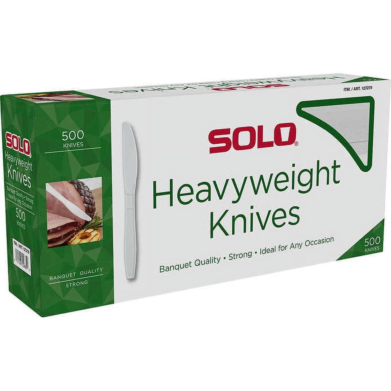 Solo Heavyweight Plastic Knife, White, 500-count