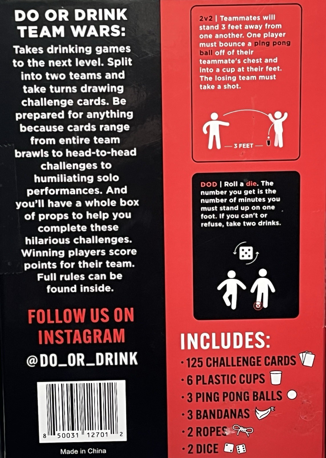 NIB Do Or Drink Team Wars Adult Party Card Game, For 6+ Players & Ages 21+