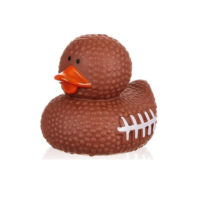 Football Rubber Duck, 1.75 Inches, Pigskin Football Theme Duck, Jeep Ducking