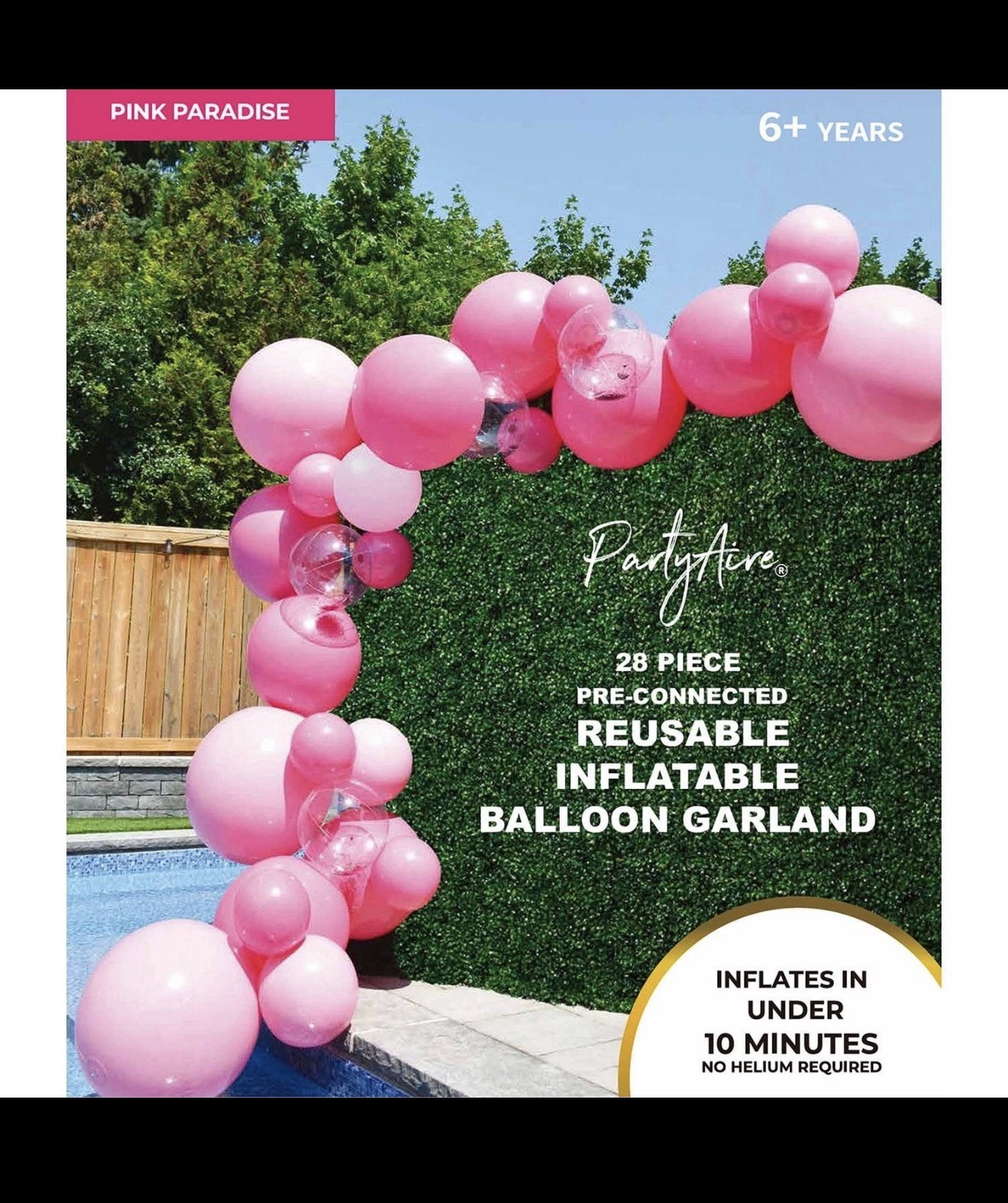 PartyAire 18′ Reusable PVC Balloon Arch, 28 pc. Pink Paradise SAMEDAYSHIP!!