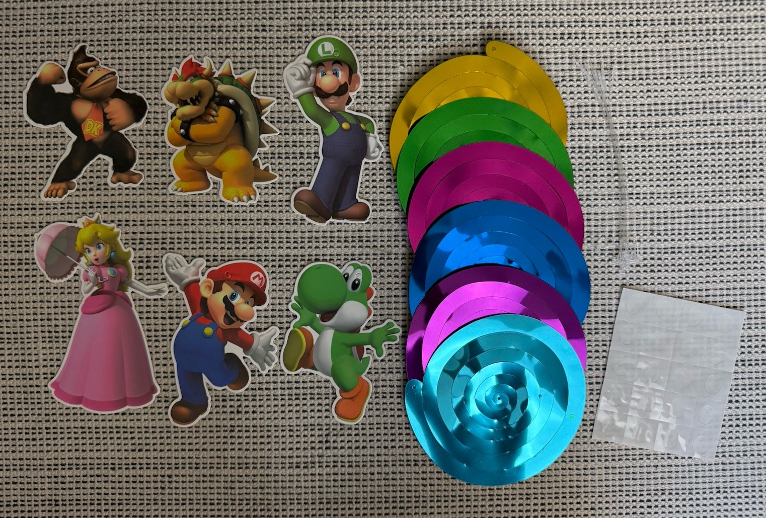 NEW 117Pcs Super Mario Bros Birthday Party Decor Backdrop Banner Cake Toppers+