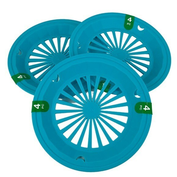 Plastic Paper Plate Holders Teal Set of 12 NEW