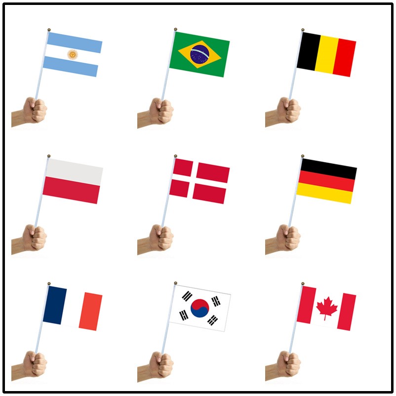 50pcs 2022 World Cup top 32 flags Fifa Coupe Du Monde Nations Drapeaux 14*21cm