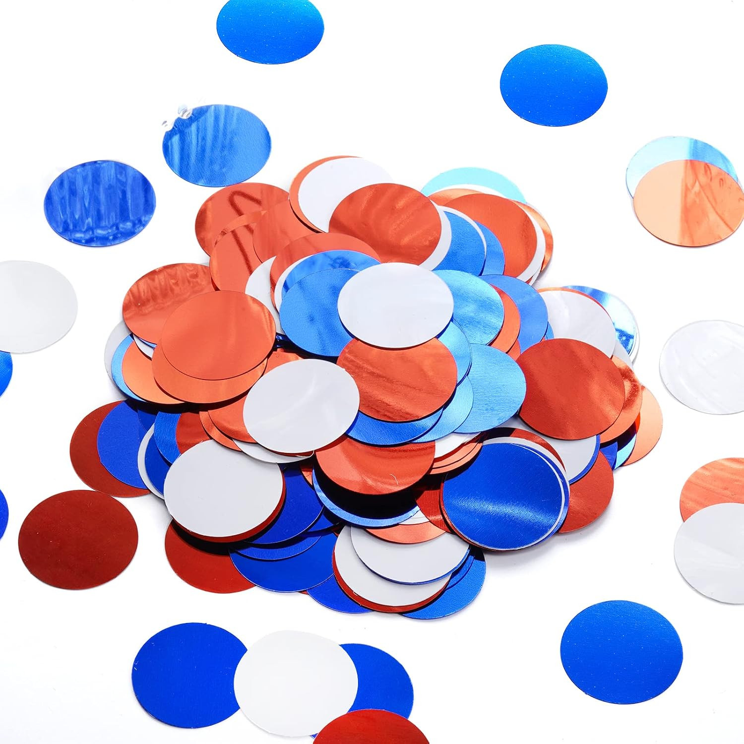 Orange Blue Table Confetti Party Decorations Metallic Circle Dot Confetti, 1.2 I