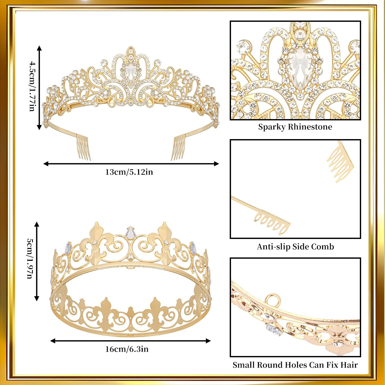 50Th Anniversary Decorations Gold Crown and Glitter Sash Set 50Th Wedding Annive
