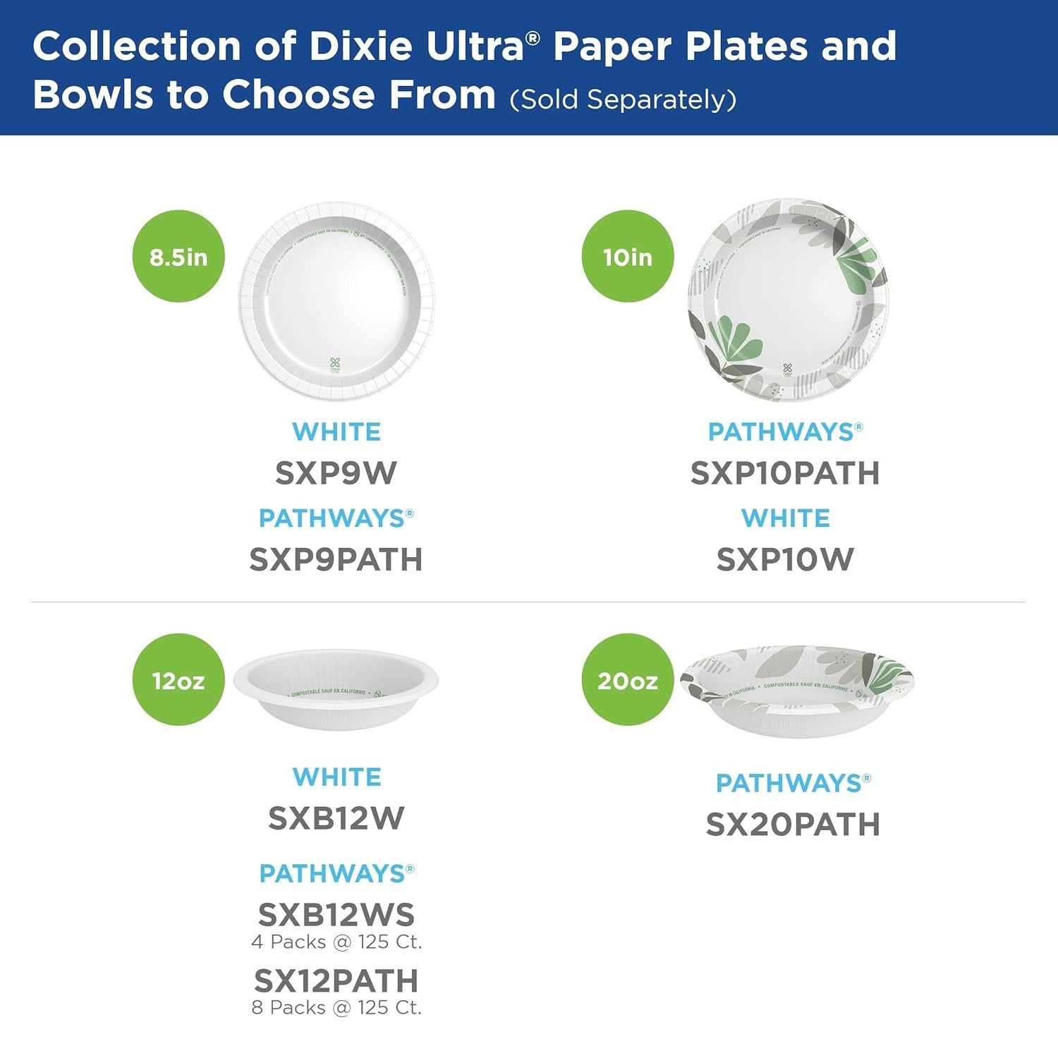 Dixie Ultra 10-Inch Heavy-Weight Paper Plates, 500 Count, Eco-Friendly Design