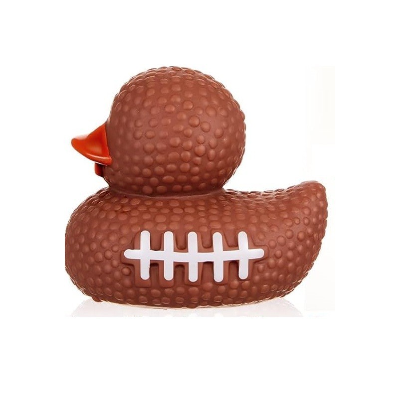 Football Rubber Duck, 1.75 Inches, Pigskin Football Theme Duck, Jeep Ducking