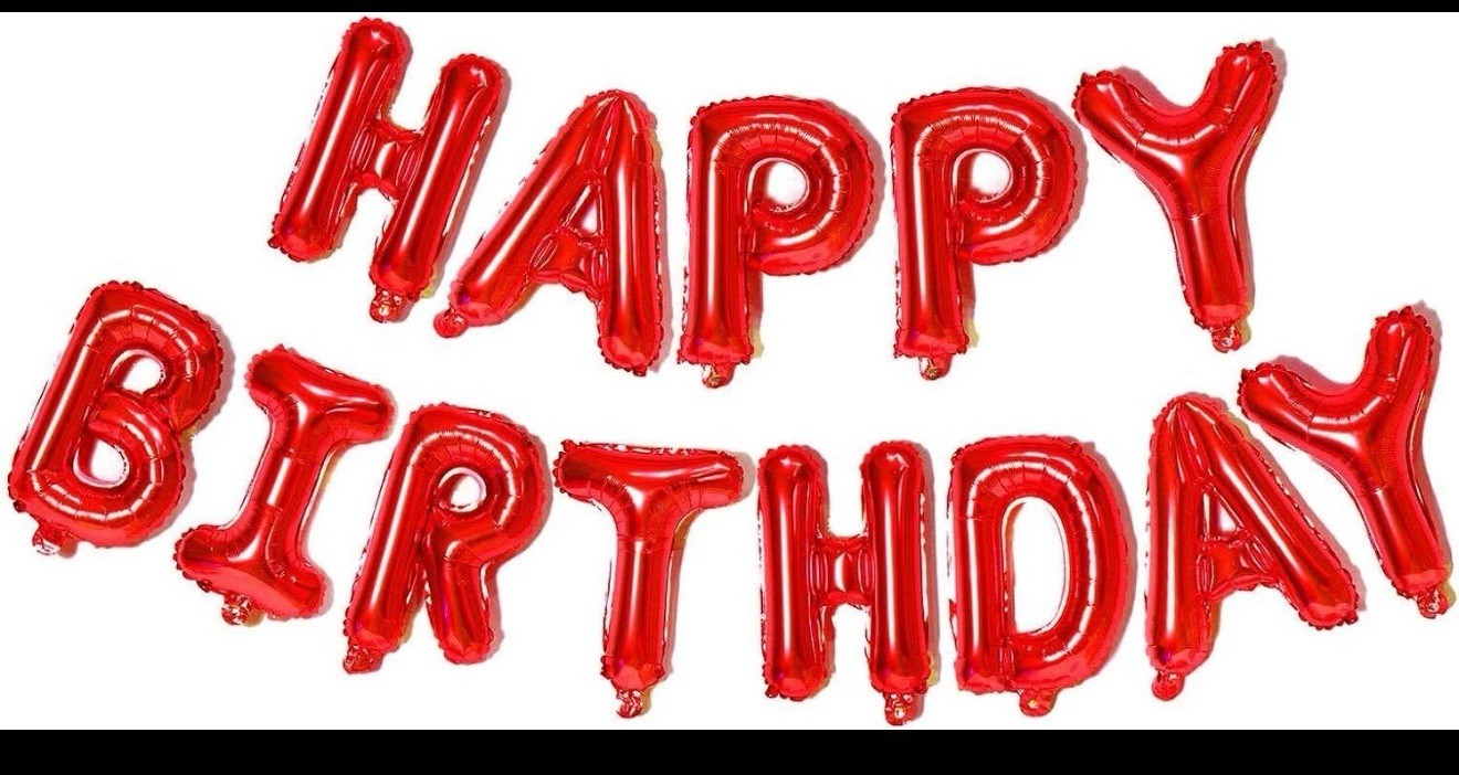 Happy Birthday Ballon Banner 15 Inch Tall Letters RED