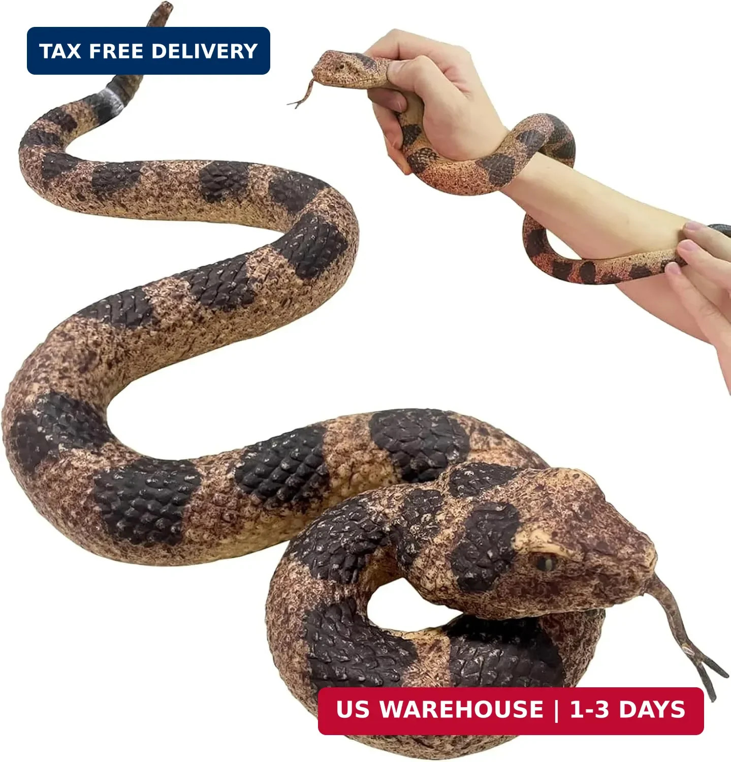 Realistic Fake Snakes Toy Soft Rubber Snake Realistic Keep Birds and Squirrels