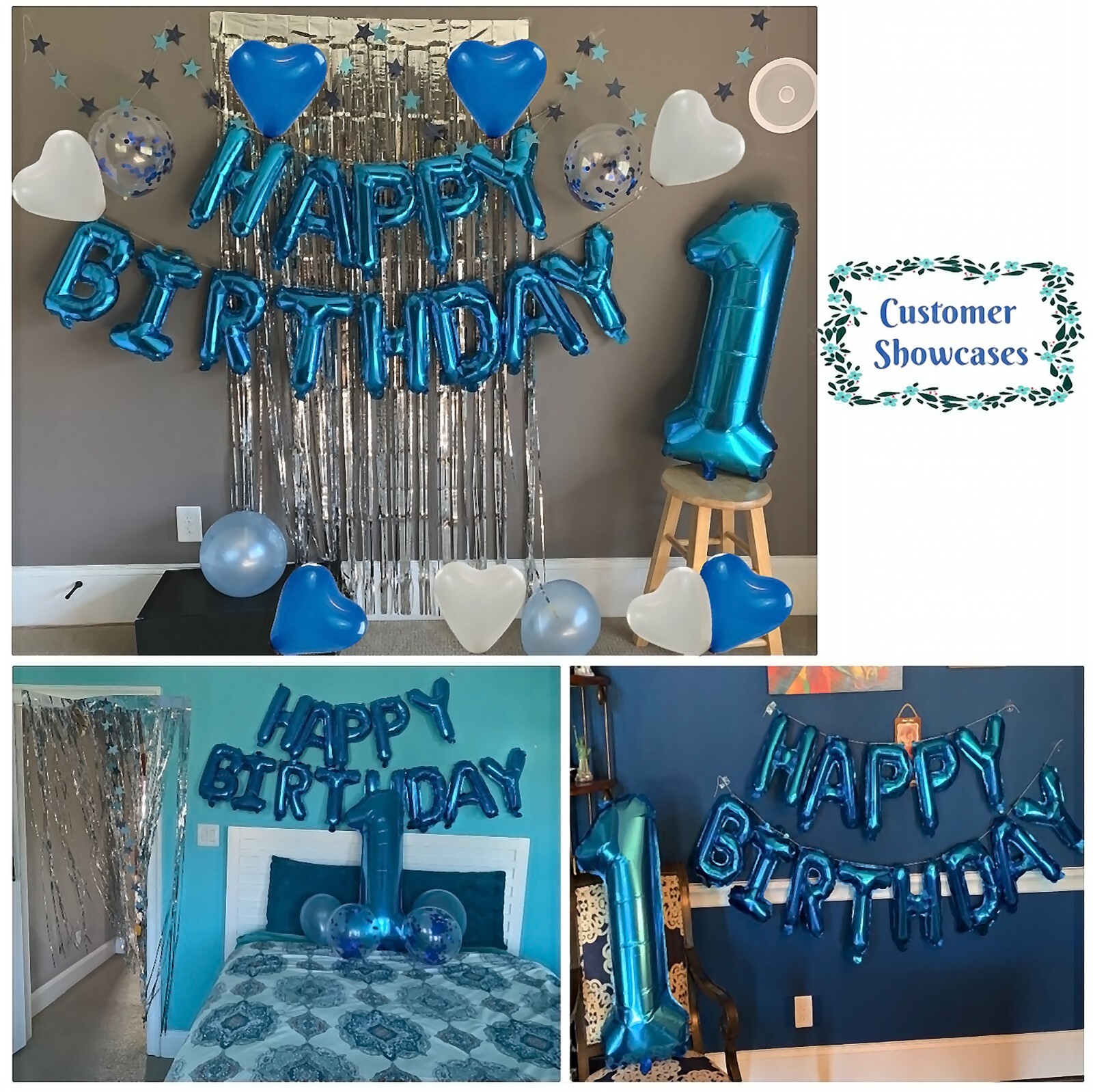 1 Yr Boy / Girl Birthday Decorations 1st Birthday First Bday by SPSS INNOVATIVE