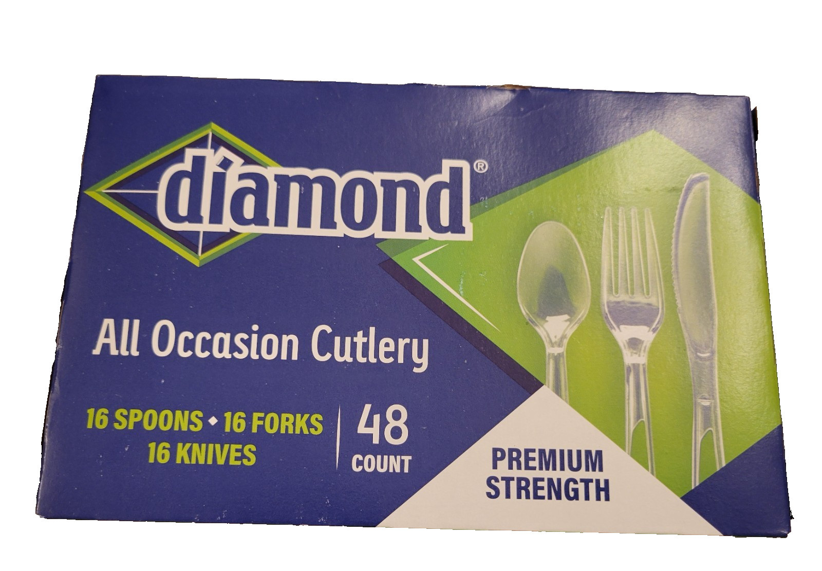 Diamond® 48 Count All Occasion Clear Disposable Cutlery Set Full Size premium