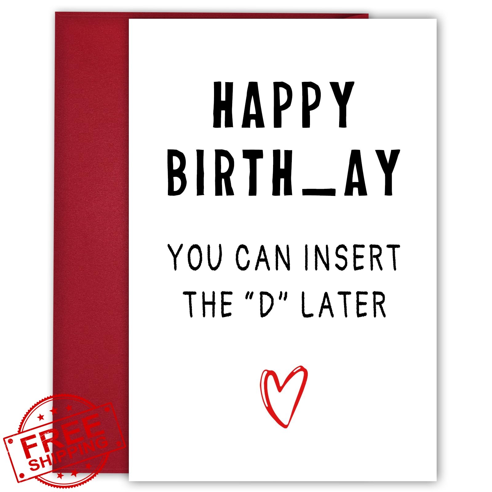 GIFTGRIN White Gag Birthday Card for Men