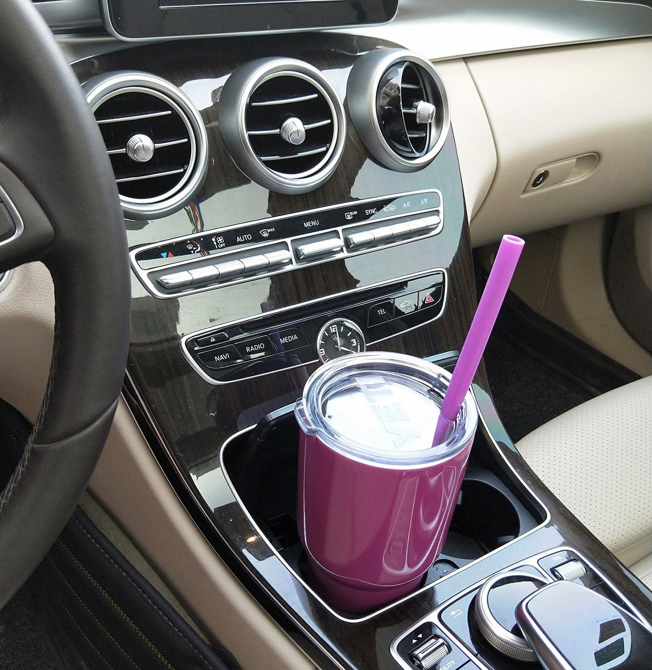 ALINK Reusable Boba Smoothie Straws, 10 Inch X 0.55 Inch Extra Wide Fat Silicone