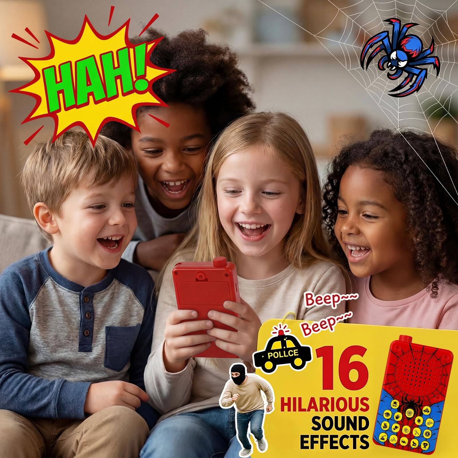 ZDCZ Sound Effects Machine – 16 Hilarious Sounds Prank Noise Maker Small, Red