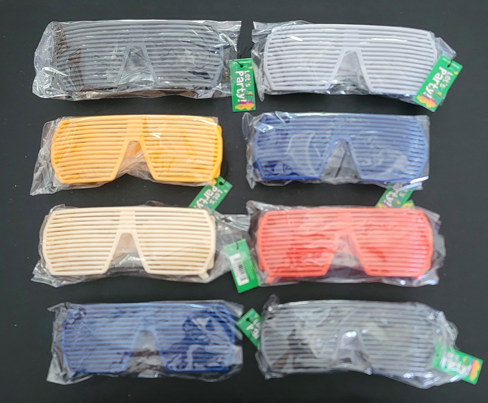 LOT OF 8 PARTY SUNGLASSES – Retro Grill Shutter Kanye West Costume Glasses, NEW