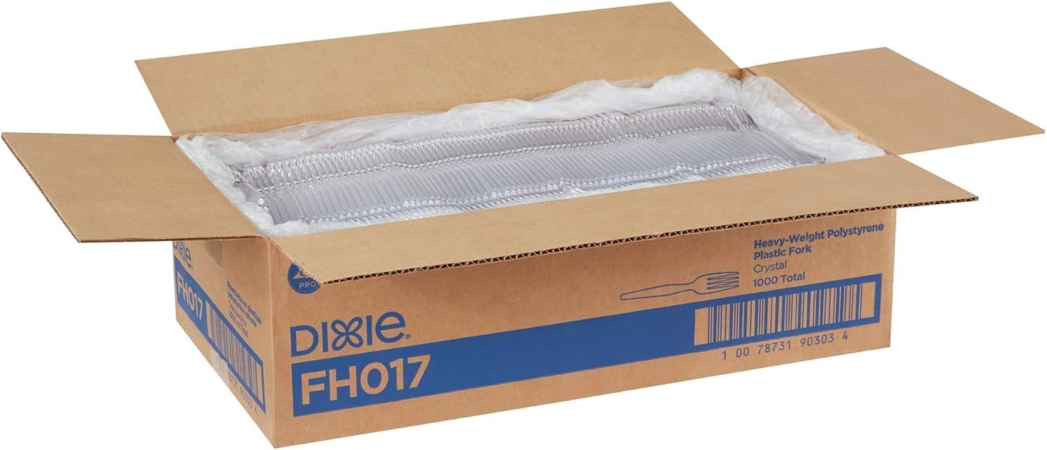 Heavy-Weight Polystyrene Forks, Clear, 1000 Ct