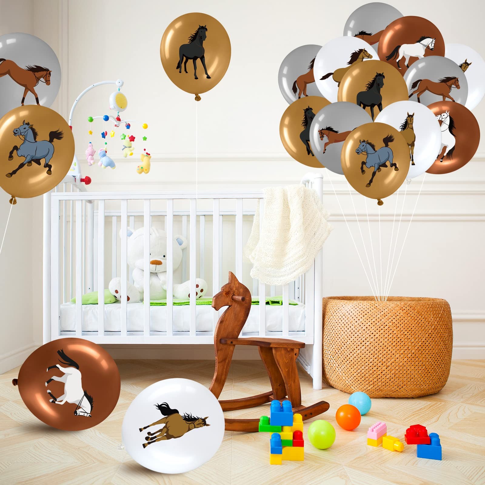 40 Pcs 12 Inch Horse Balloon Western Party Horse Balloons Cowboy Decoration K…
