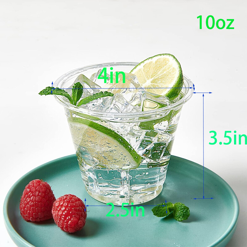 Disposable Crystal Clear Plastic Cups Plastic Flat Lids Iced Coffee Cup BPA Free
