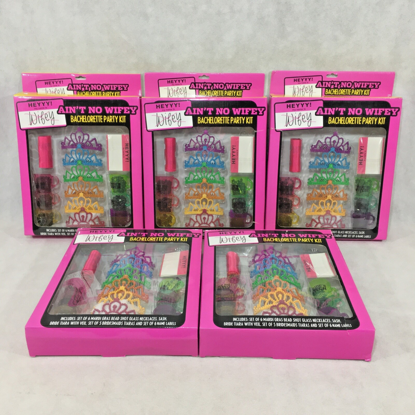Bachelorette Party Kit Box Set Lot of 5 Ain’t No Wifey Sash Tiara Beads
