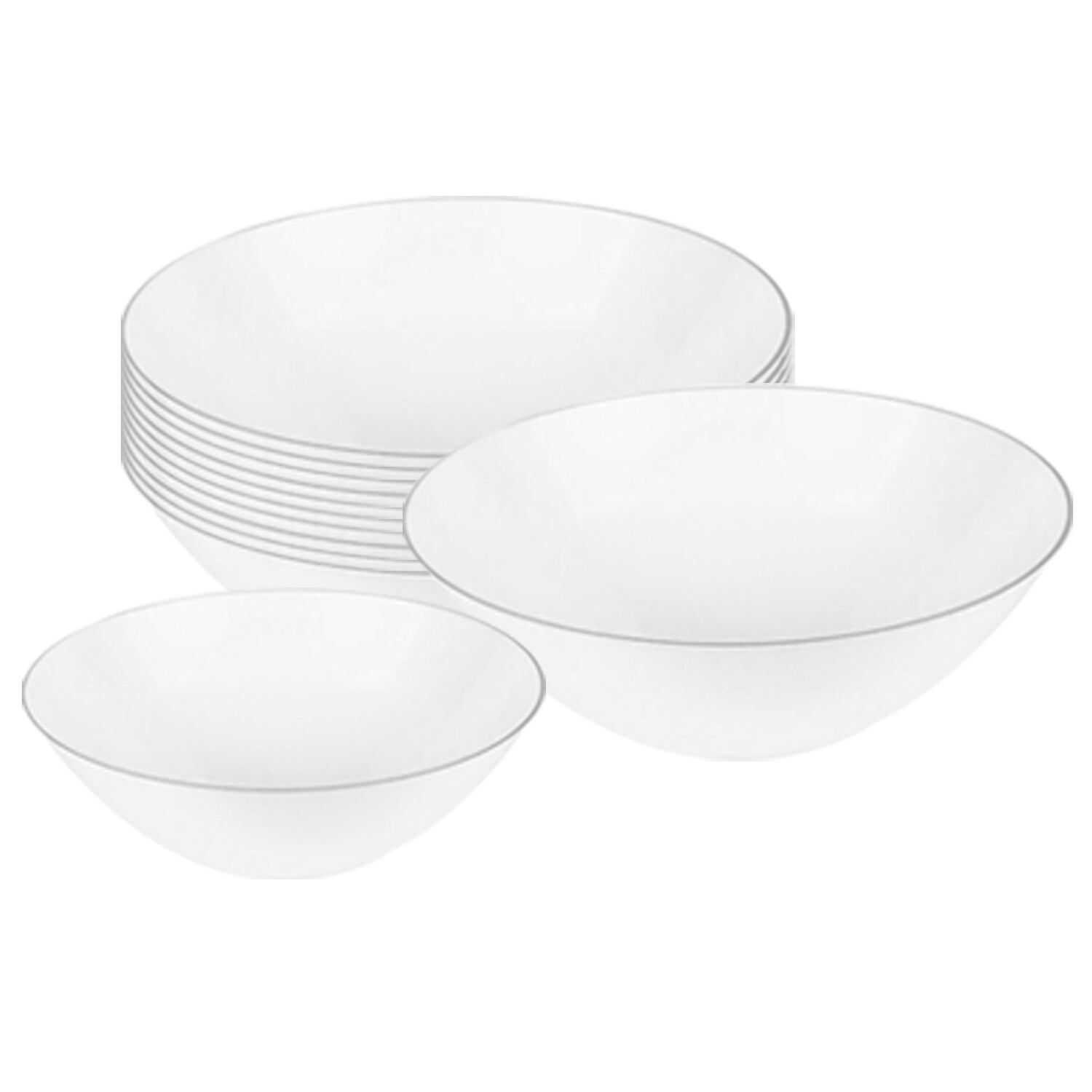 Fancy Organic Round Disposable Plastic Dessert Soup Bowls, Heavy Duty 120 pcs