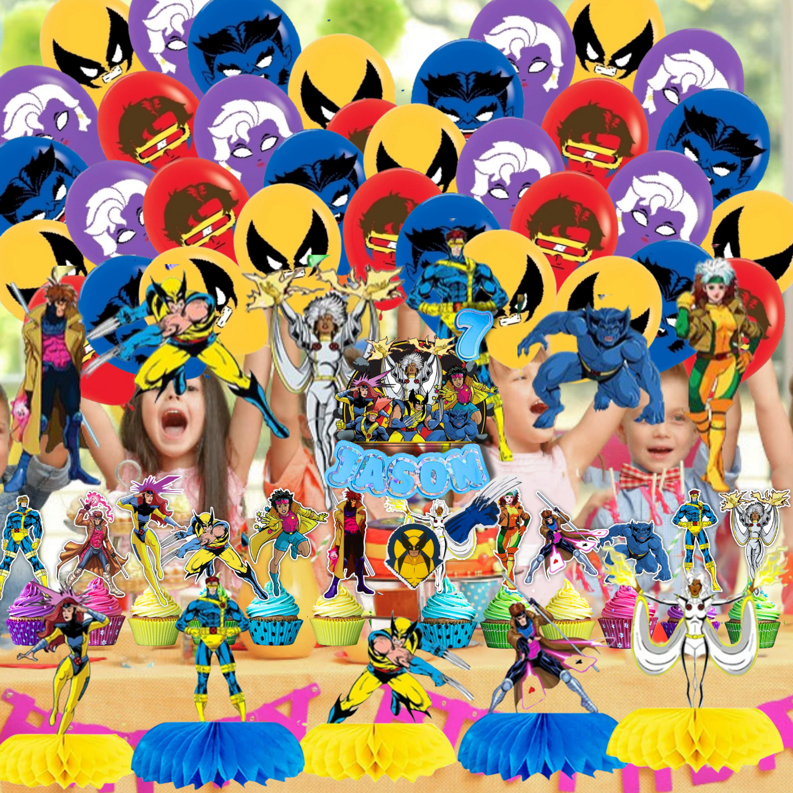 XMEN 97 wolverine cupcake topper birthday party supplies centerpiece decoration