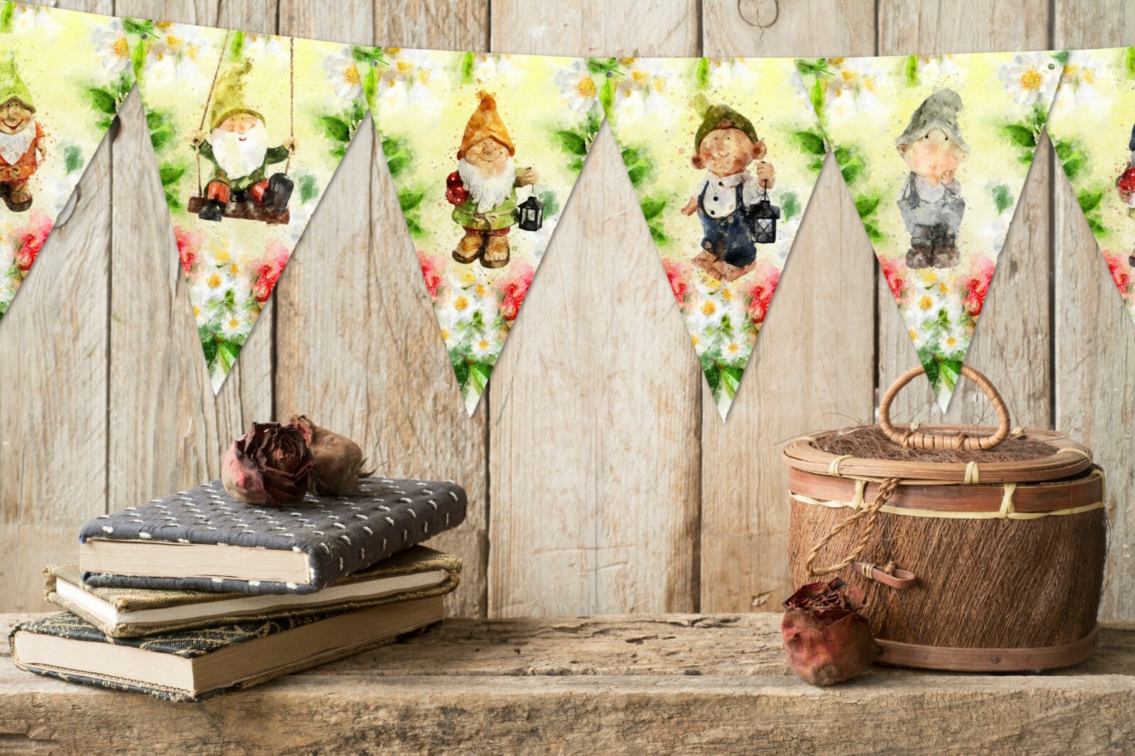 Summertime Garden Gnome Bunting/Banner for Any Occasion – 3m